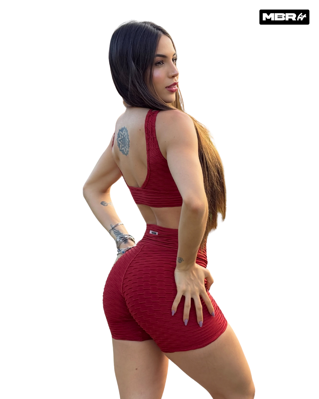 SET CORTO BROCADO TOMATE (normal)