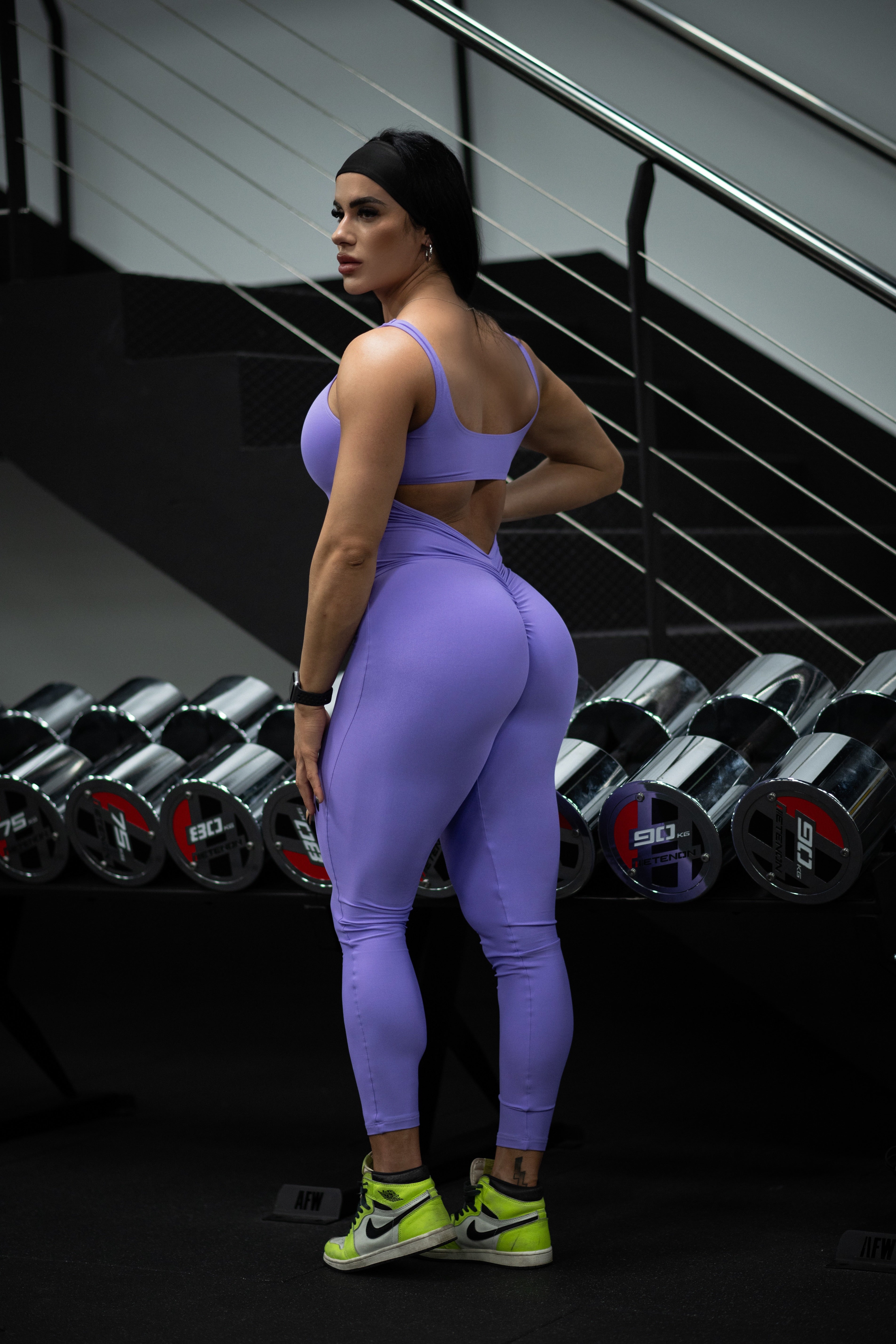 MONO LARGO BRANDED LISO LILA (fruncido)