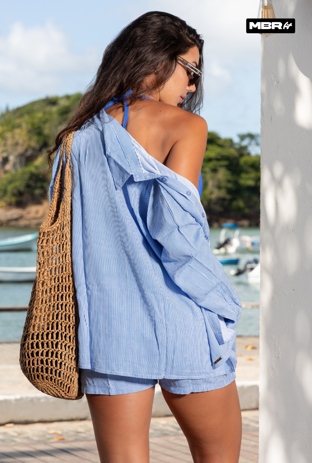 SHORT LINO RAYAS AZULES