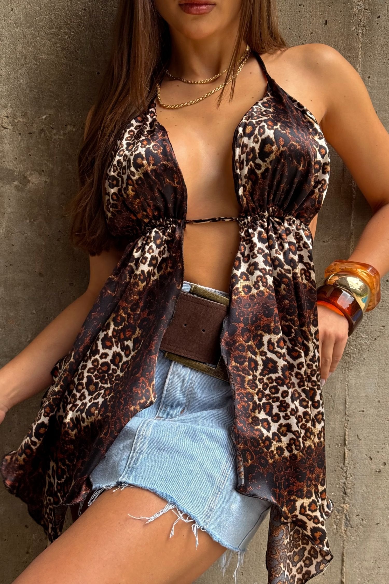 CROPPED BABADO LEOPARDO DARK