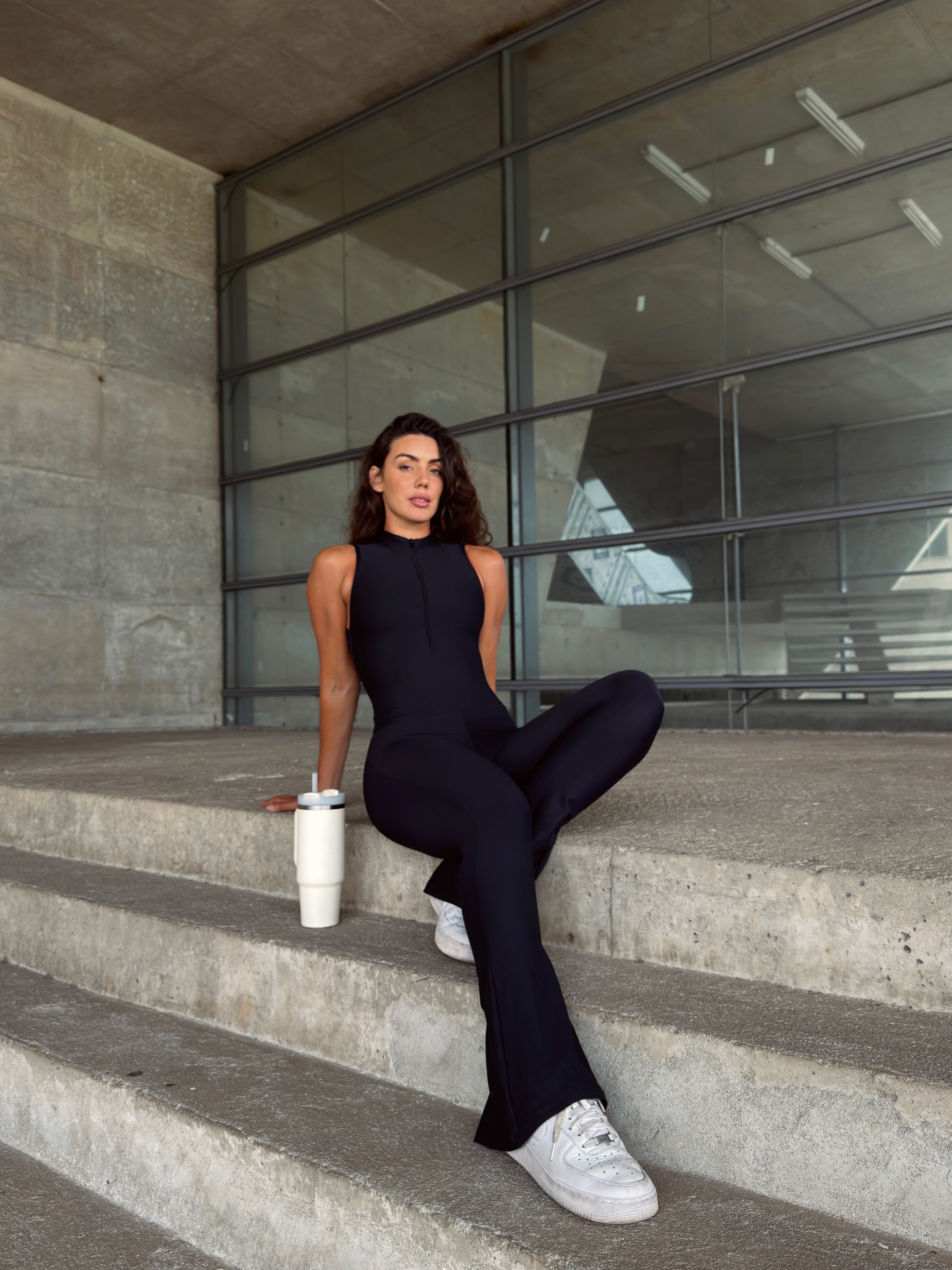 MONO LARGO ZIPPER BAILARINA NEGRO (fruncido)