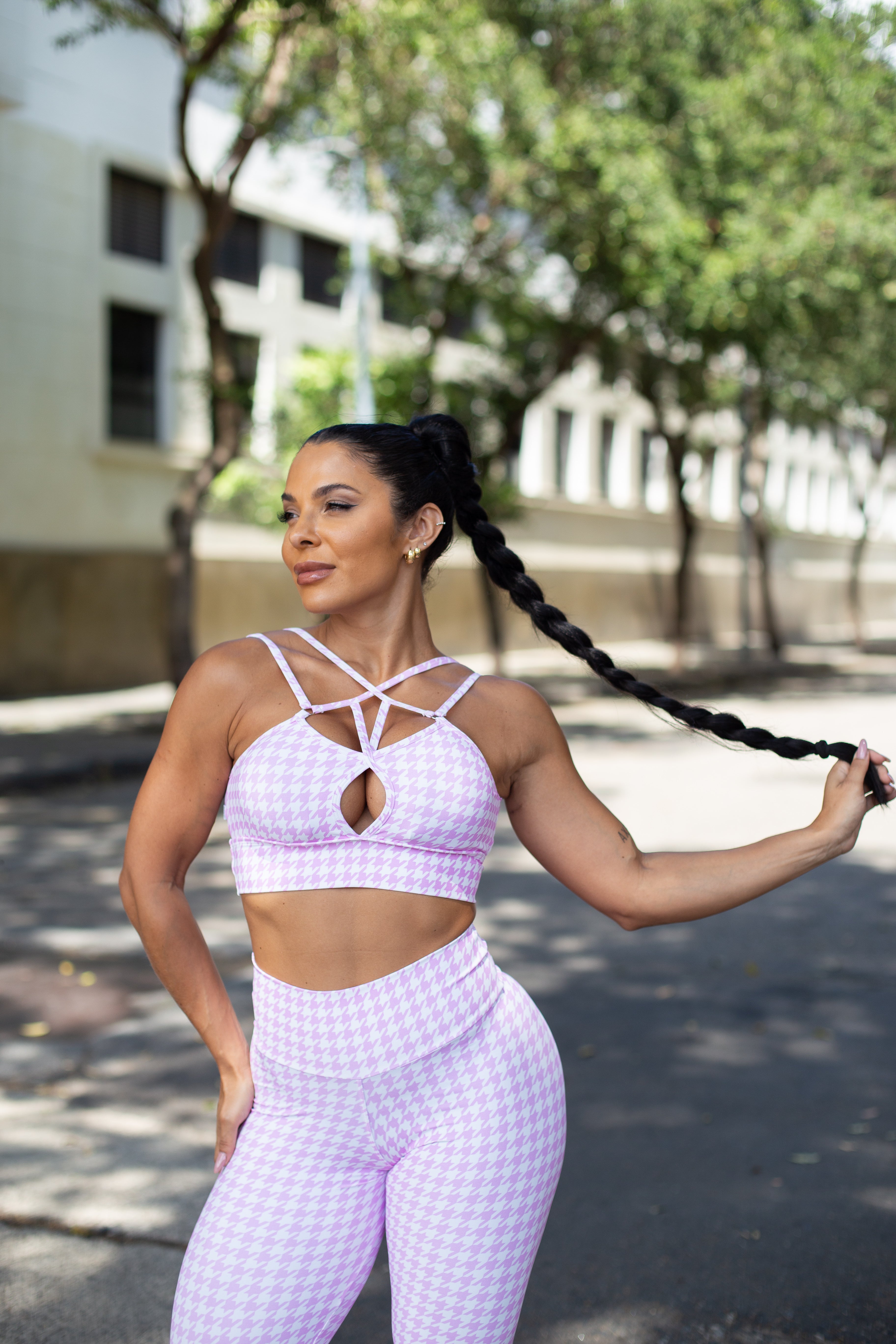 CONJUNTO XADREZ ROSA (fruncido)