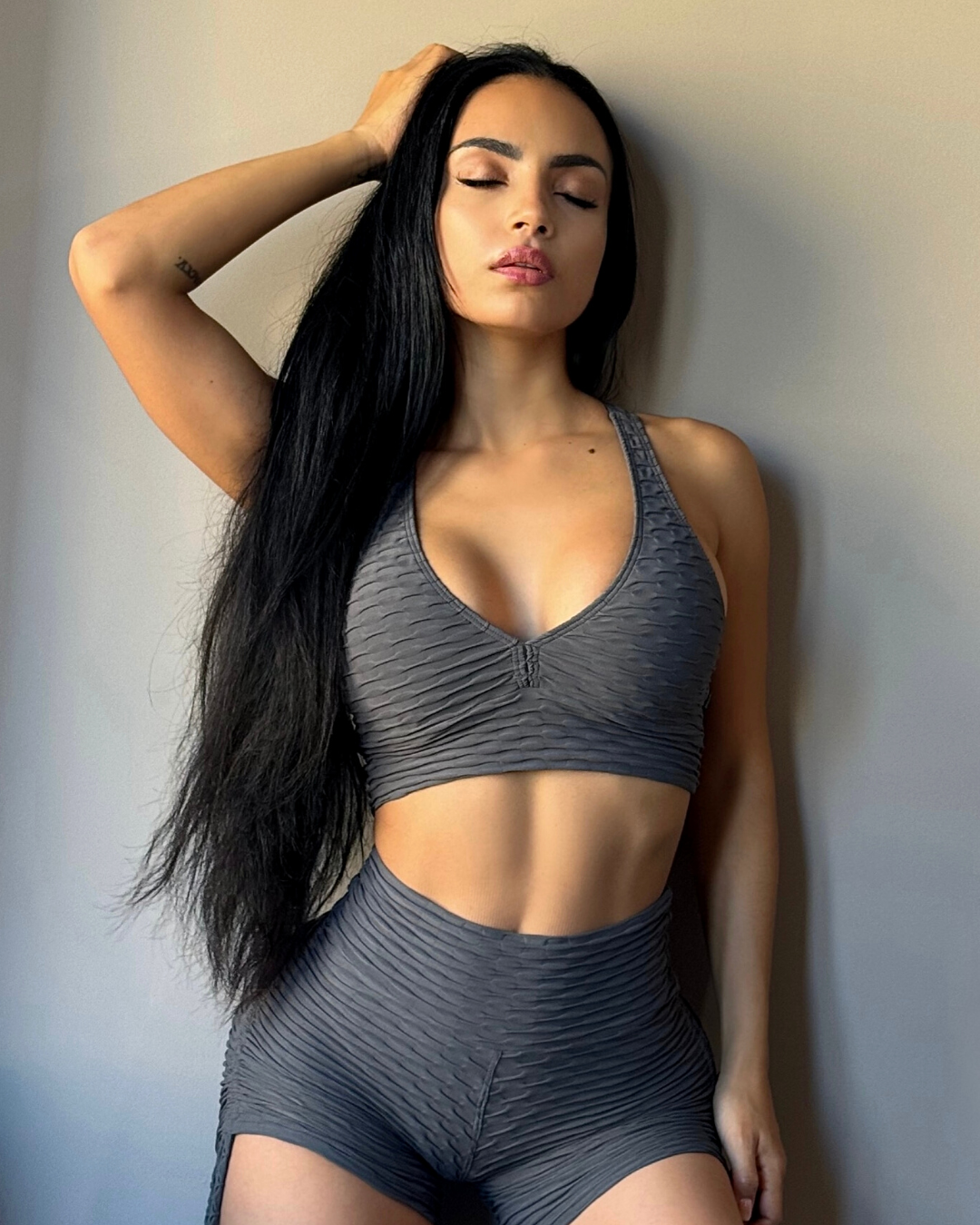 BROCADE SWIMMER TOP gray