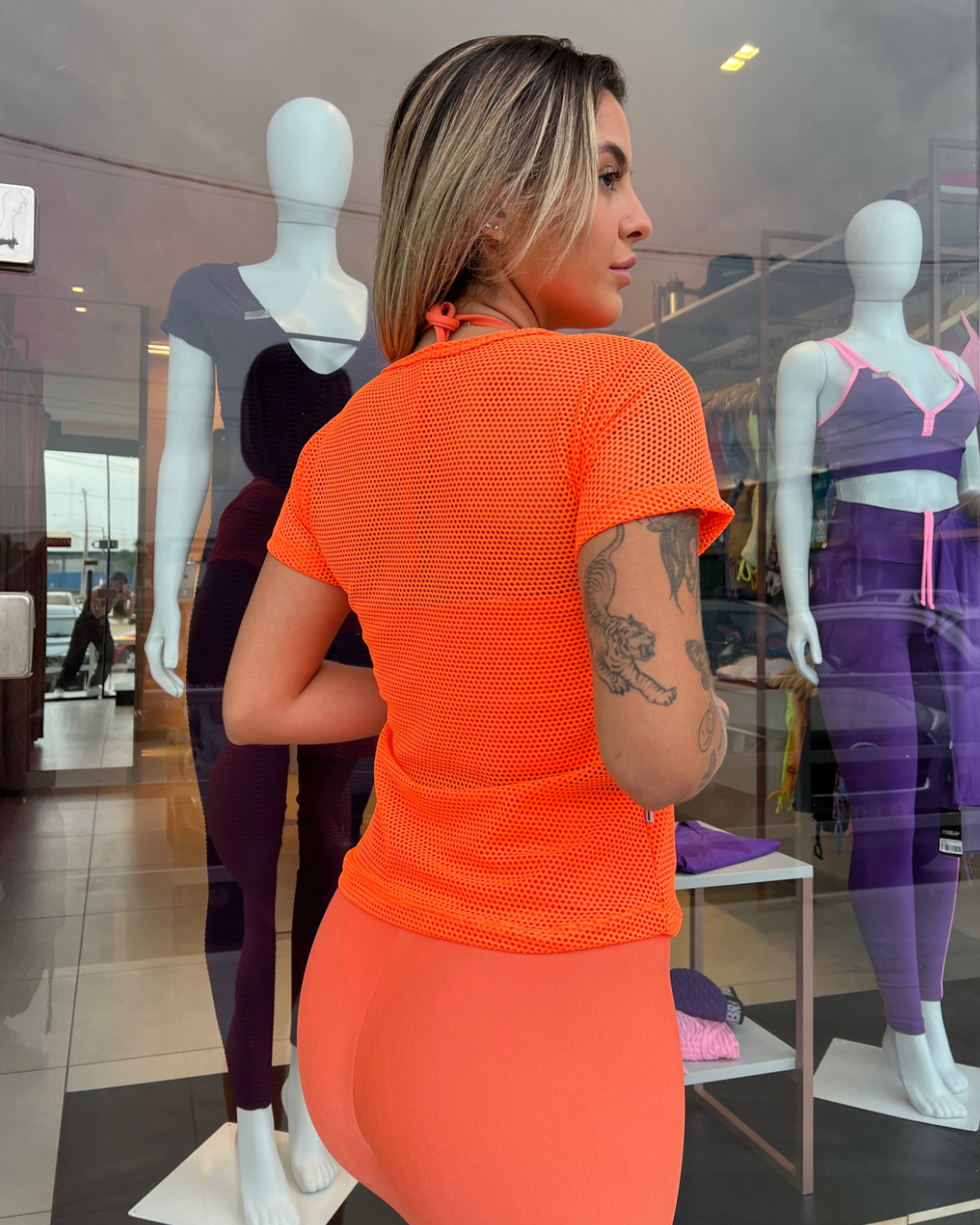 SHORT SLEEVE FABRIC T-SHIRT coral