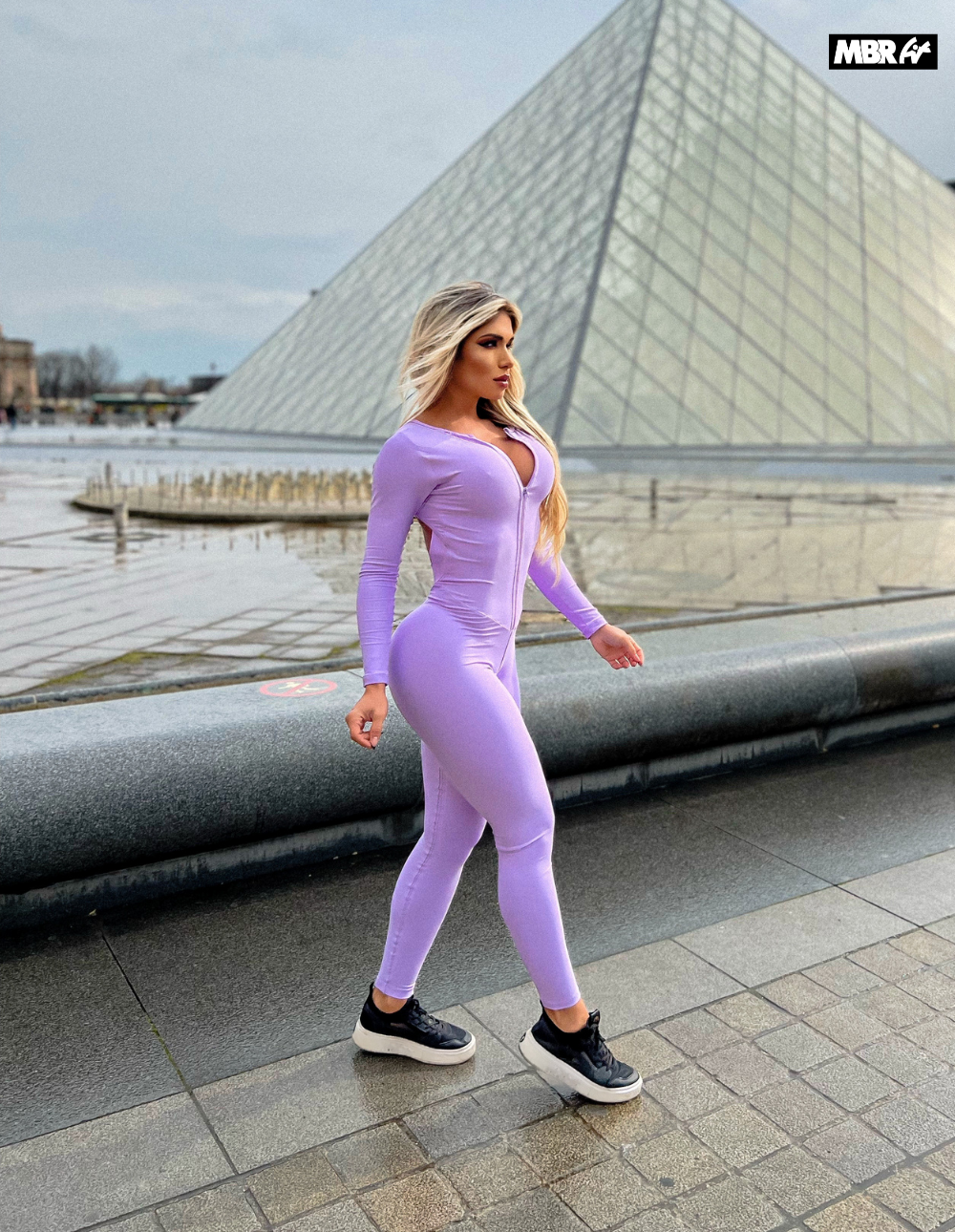 LONG JUMPSUIT ZIPPER SLEEVES lilac