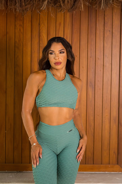 SET GRINGA BROCADO VERDE BOTANICO (fruncido)