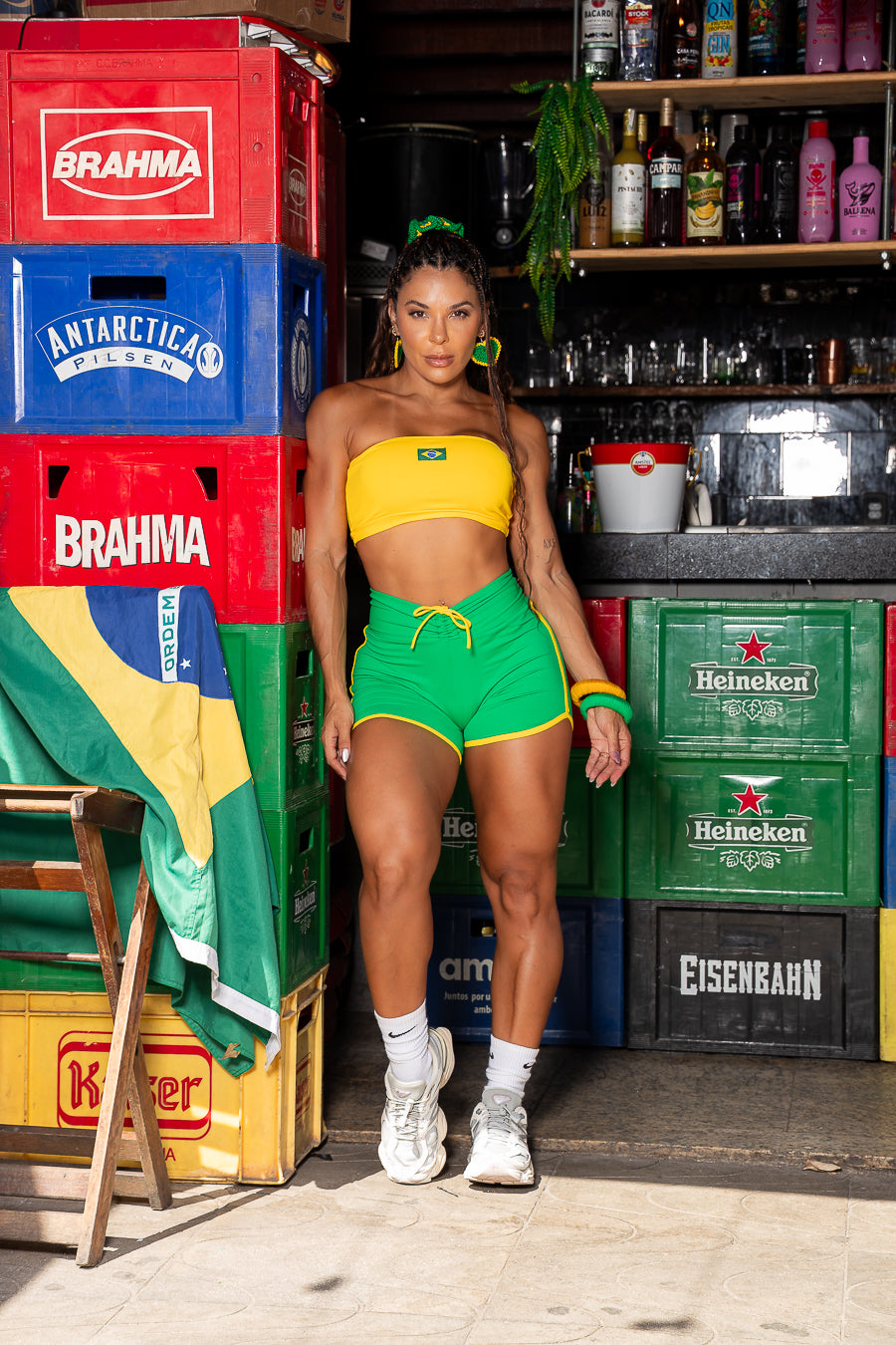 CONJUNTO BRASIL SHORT VERDE Y AMARILLO (regular)