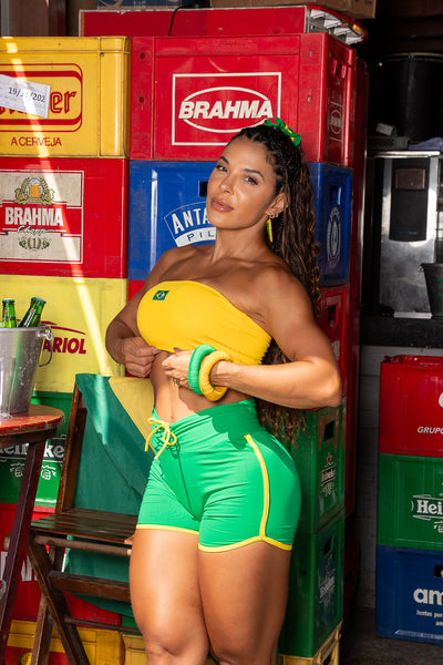 CONJUNTO BRASIL SHORT VERDE Y AMARILLO (regular)