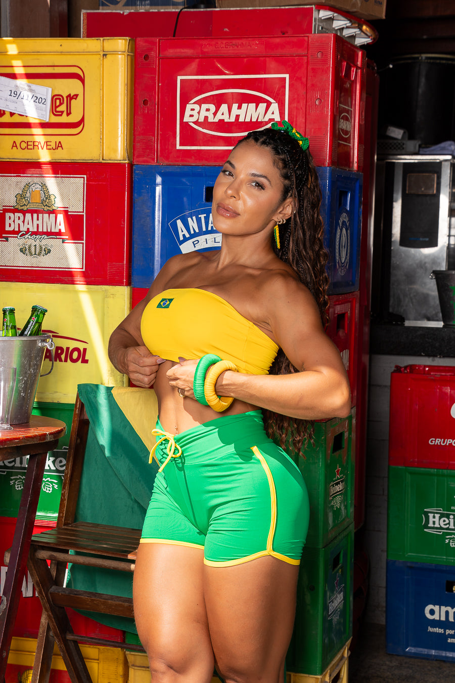 CONJUNTO BRASIL SHORT VERDE Y AMARILLO (regular)