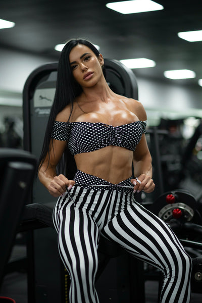 LEGGING BOLINHAS NEGRO Y BLANCO (fruncido)