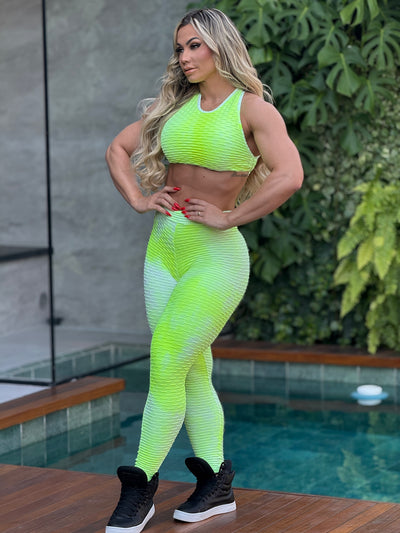 SET GRINGA TIE DYE AMARILLO NEÓN (fruncido)