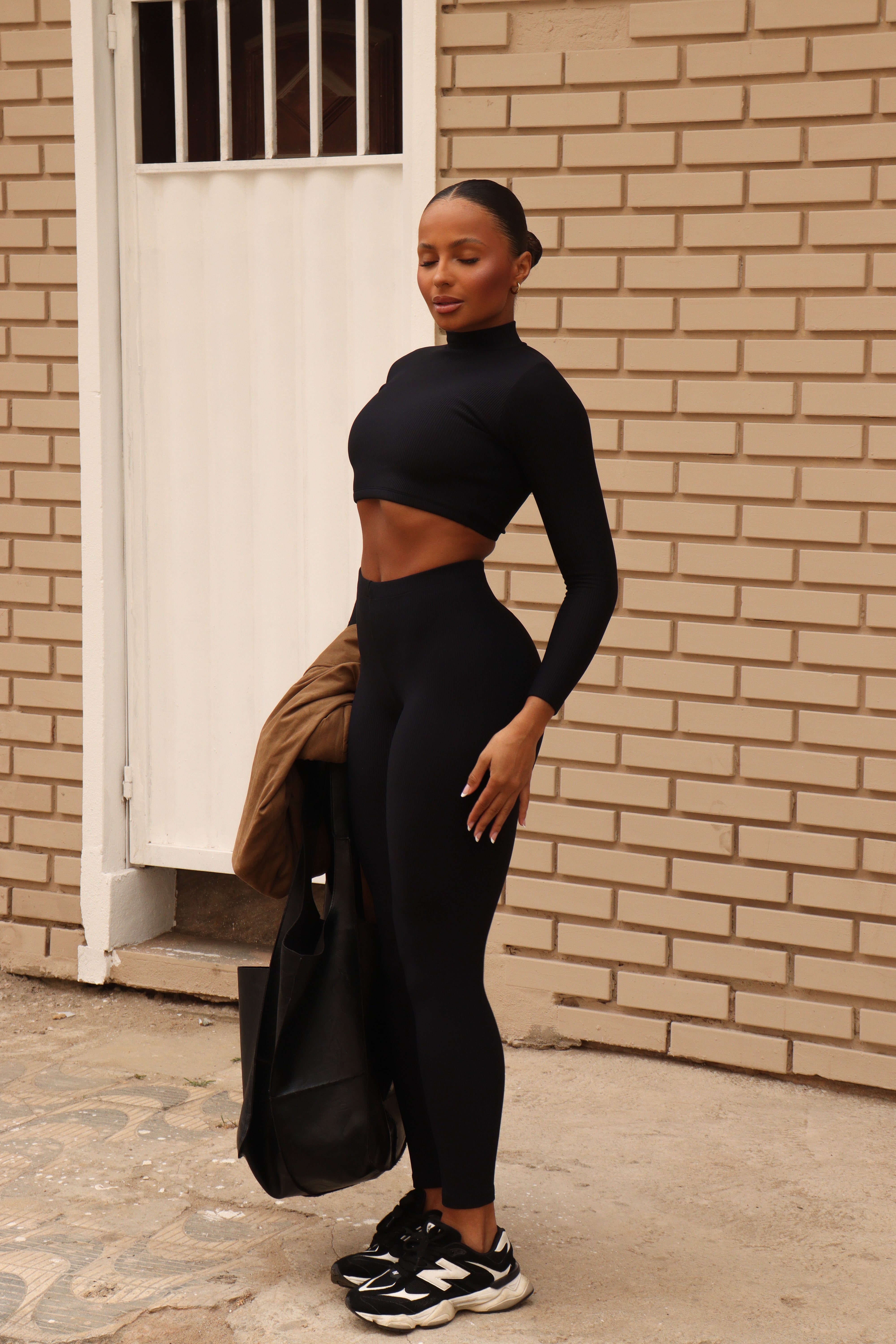 CONJUNTO CANELADO GLAM NEGRO (regular)