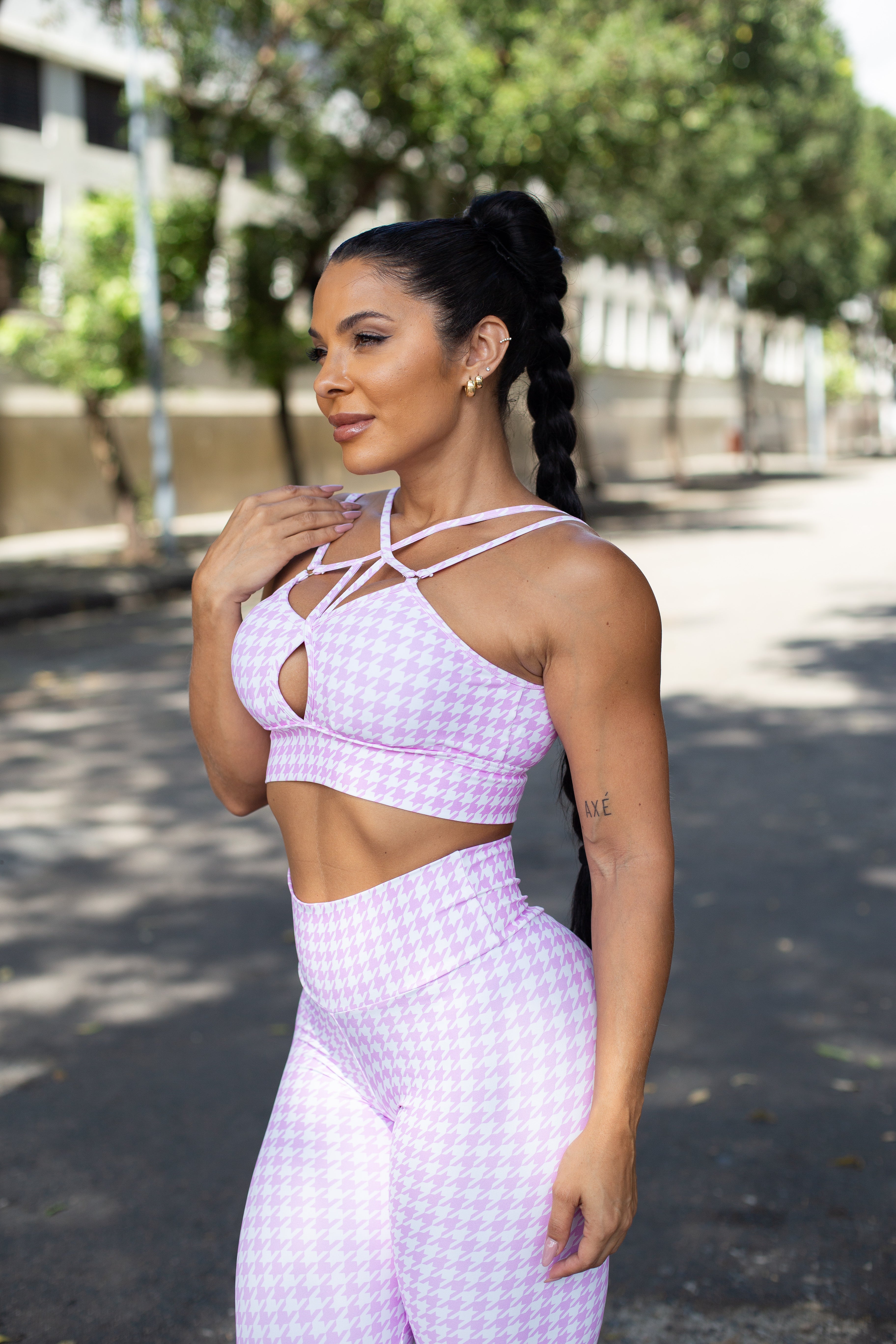 CONJUNTO XADREZ ROSA (fruncido)