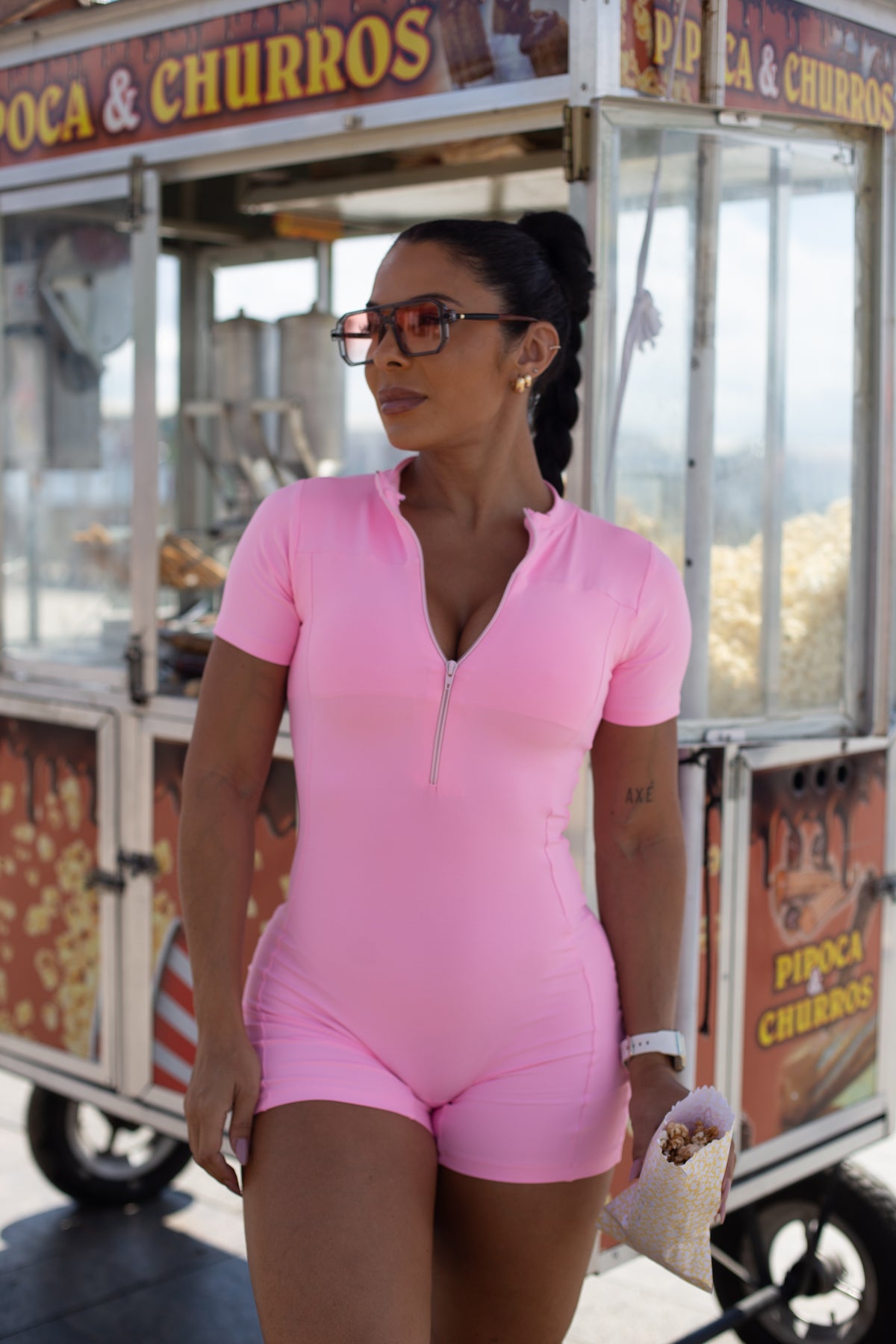 Mono corto cyclist rosa