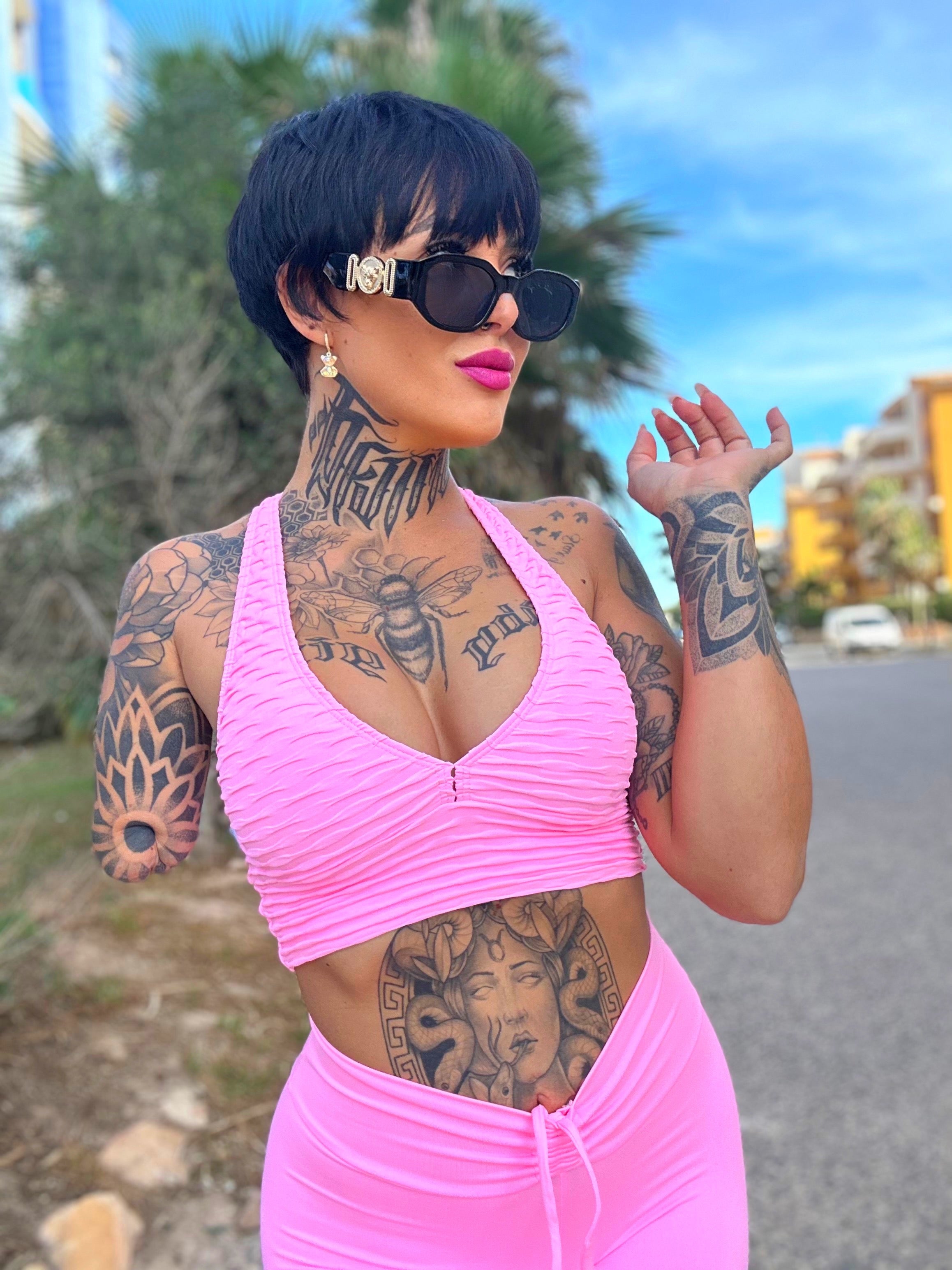 TOP NADADOR BROCADO ROSA BB