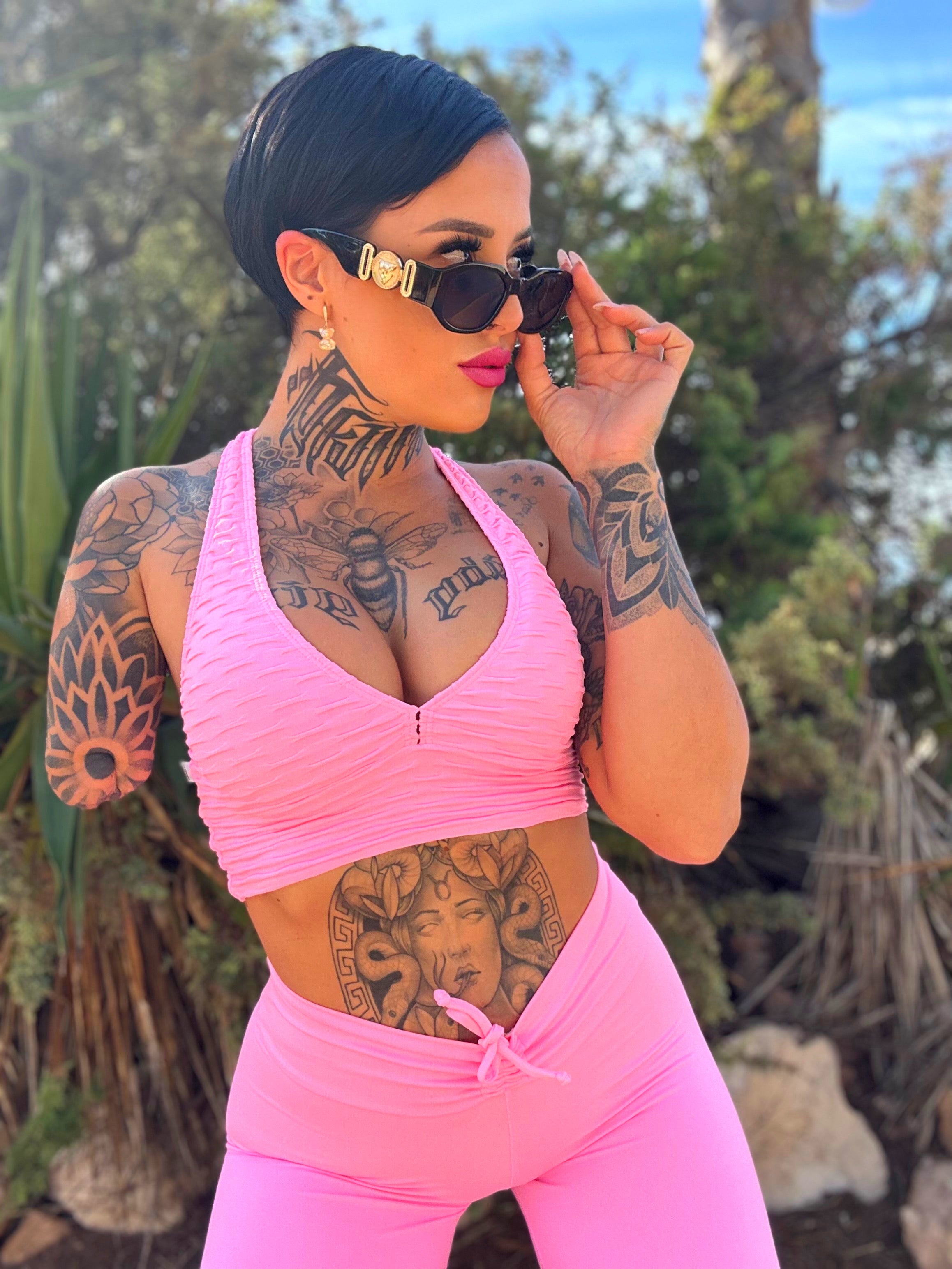 TOP NADADOR BROCADO ROSA BB