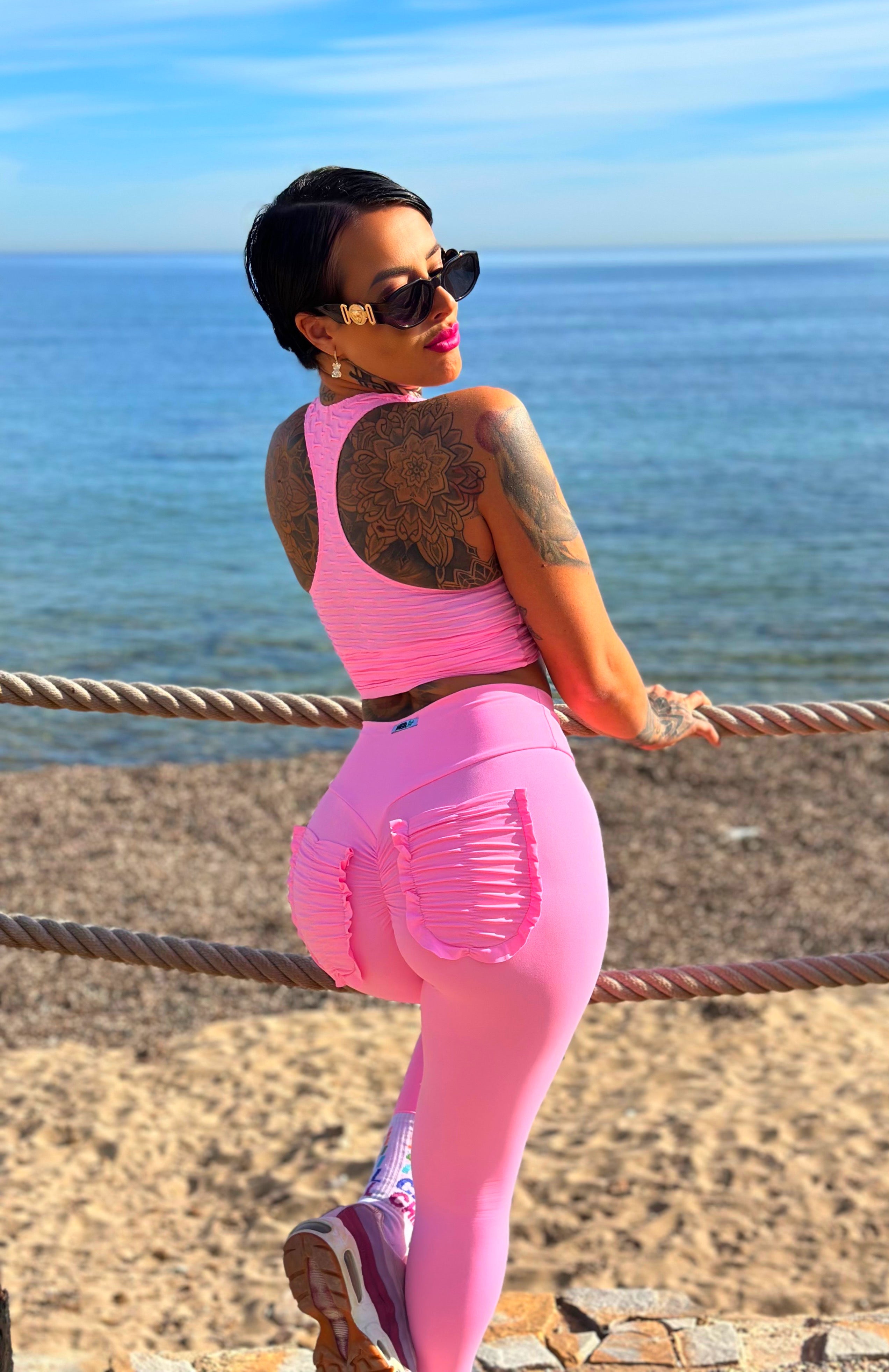 TOP NADADOR BROCADO ROSA BB