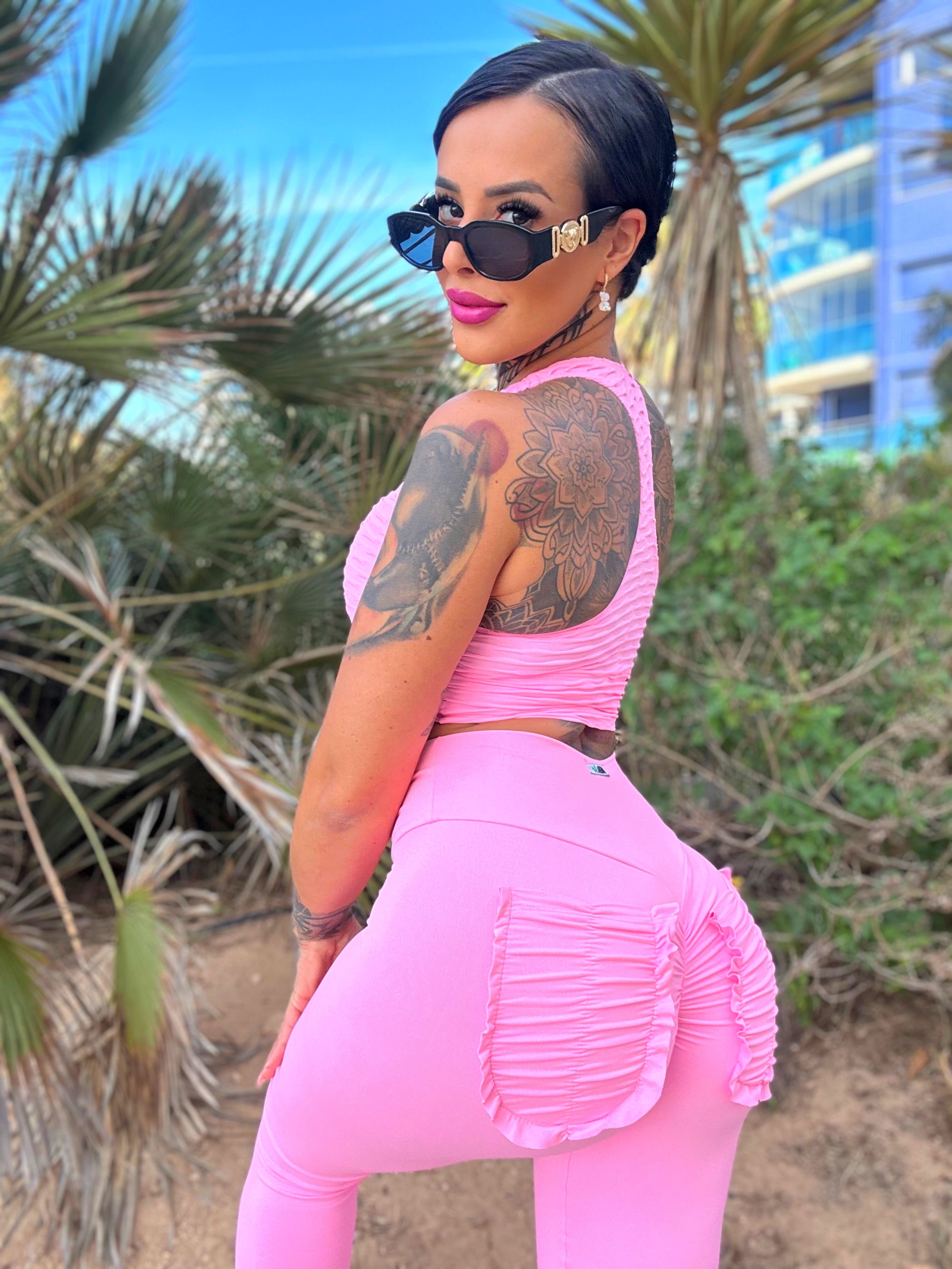 TOP NADADOR BROCADO ROSA BB