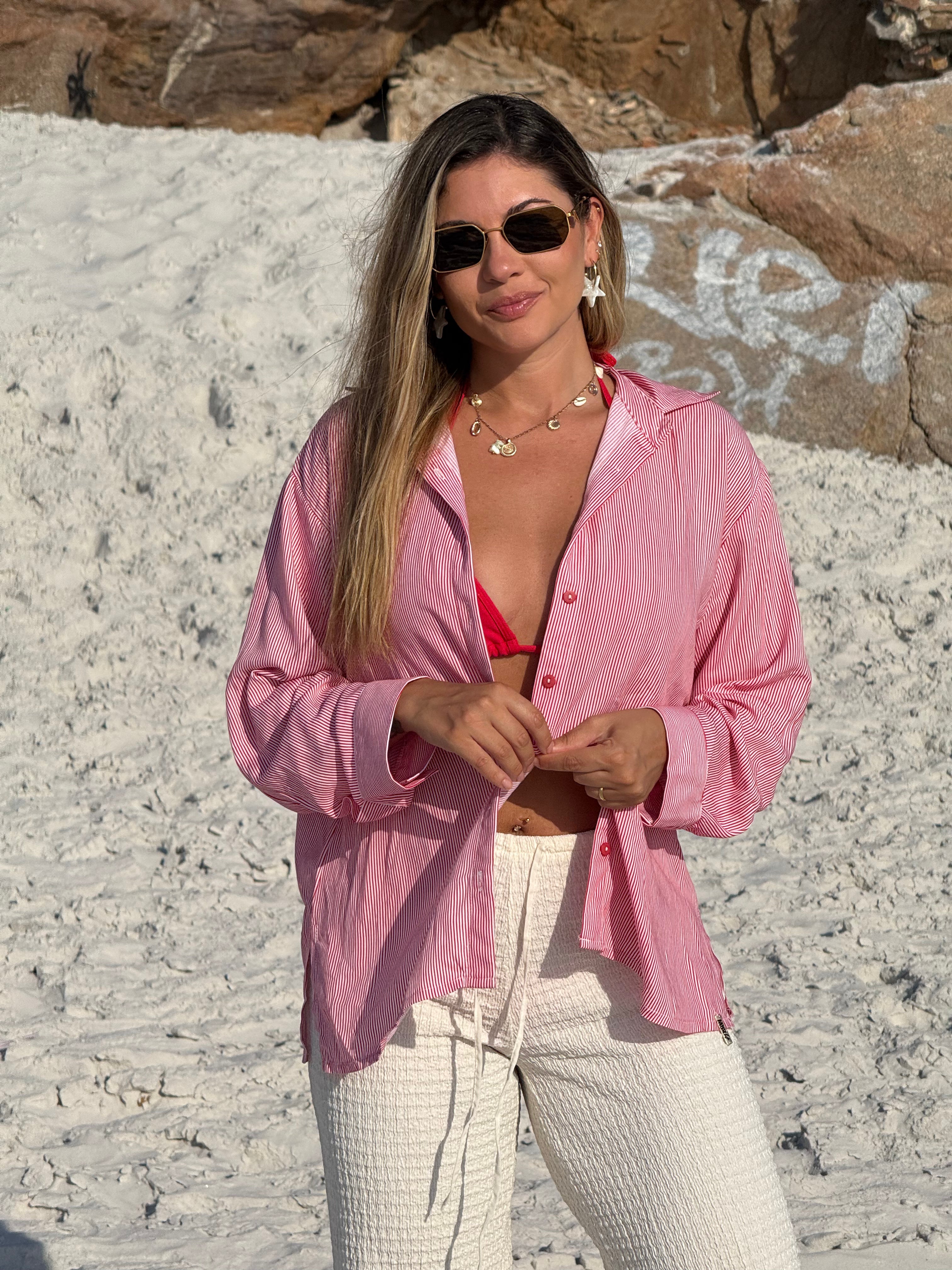 CAMISA LISTRADA ROJA