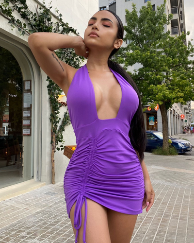 lilac DECOTE DRESS