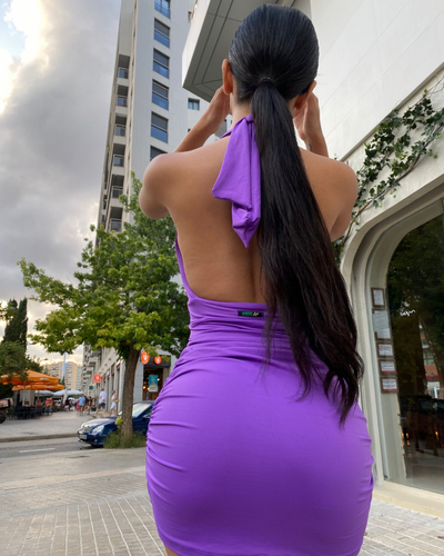 lilac DECOTE DRESS