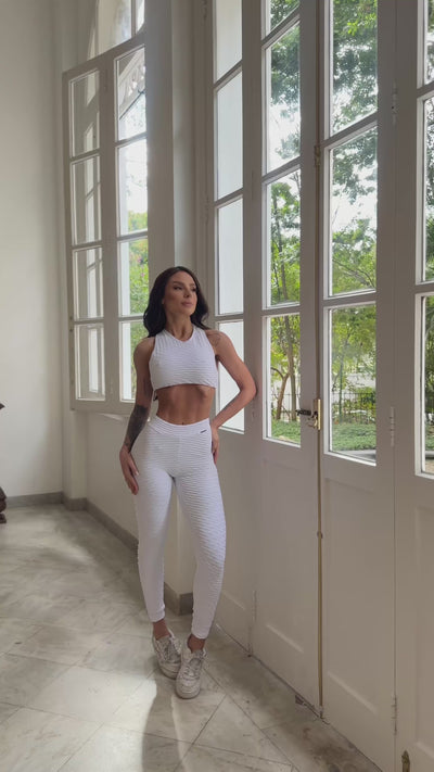 CONJUNTO LEGGING BROCADO GRINGA BLANCO (fruncido)